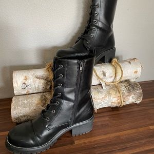 Black Studded Combat Boots